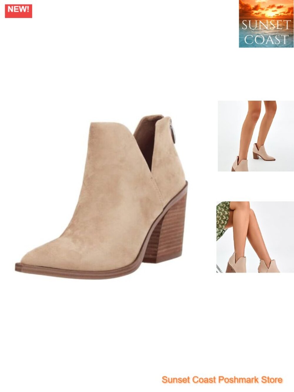 Pointed Toe Stacked Mid Heel Ankle Boots Faux Leather Booties